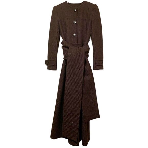 Dolce & Gabbana Wool Tie Belt Long Coat |Size:40| - Picture 3 of 14